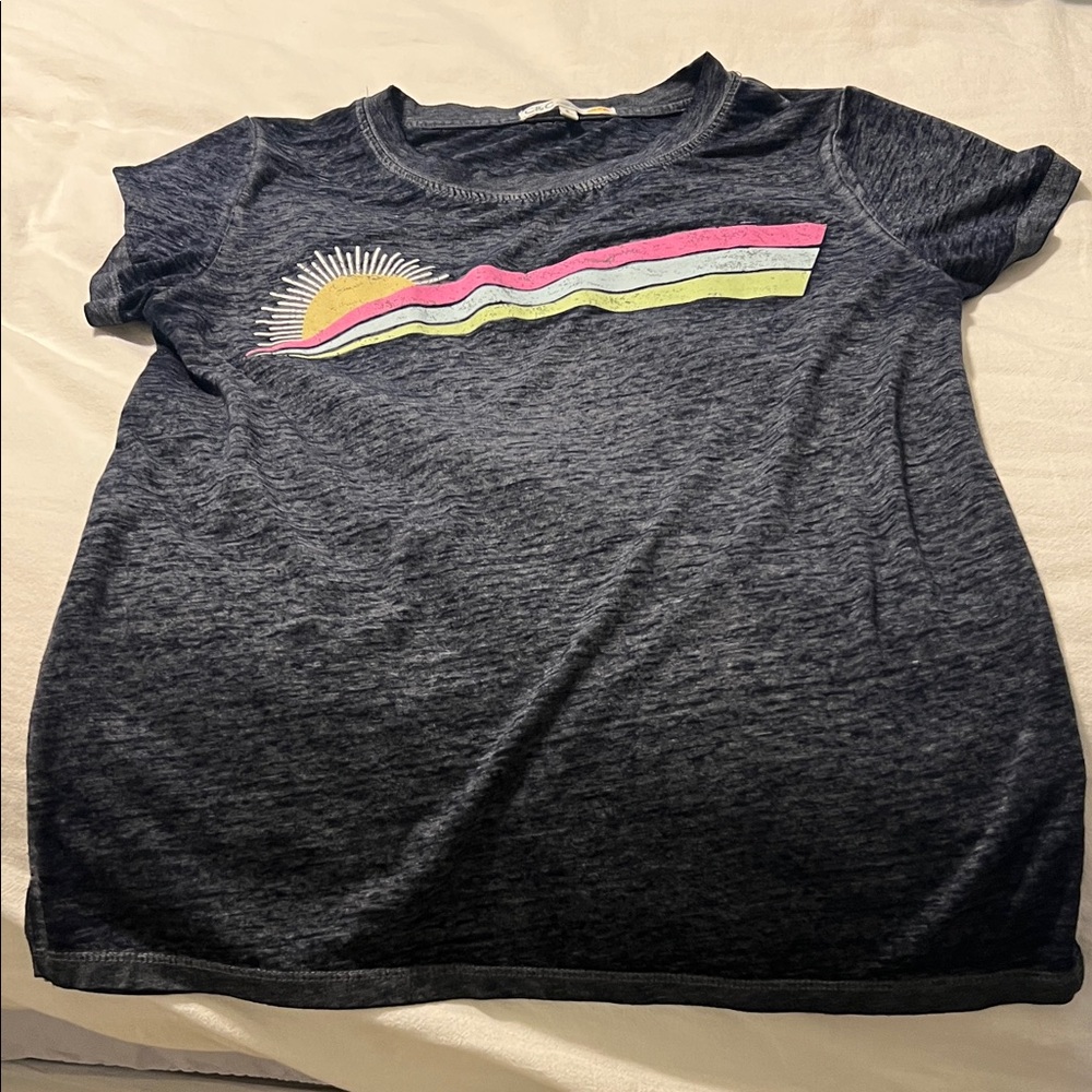 C&C California Tee with Sun and Stripes - Dark Gray